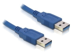 DeLOCK USB-Kabel – USB-A auf USB-A – USB 3.2 Gen 1 (5 Gbit/s) – 3 m – Goldstecker – Blau