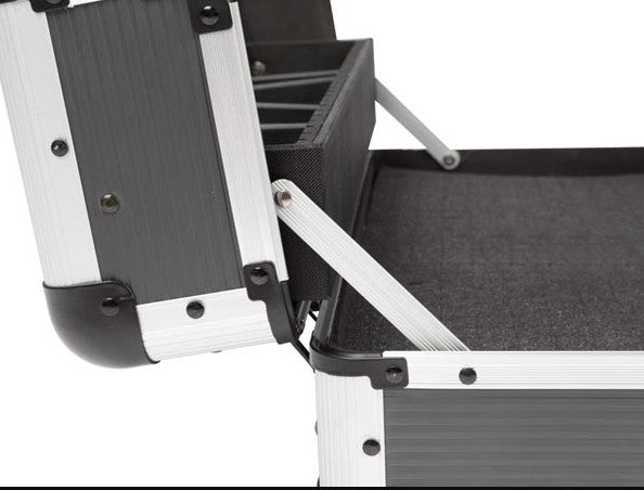 Perel 1819-CW Werkzeugkoffer – leer, mit Tragegriff, Aluminium/Anthrazit, B 265 × H 170 × T 445 mm