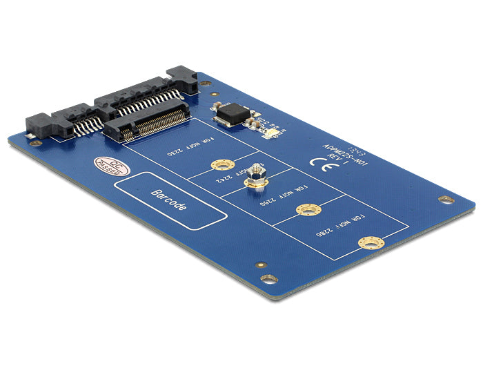DeLOCK 62559 Adapterplatine M.2 zu SATA – 6 Gbit/s, M.2 Key-B zu SATA mit Strom, 60 × 100 × 5 mm, Blau