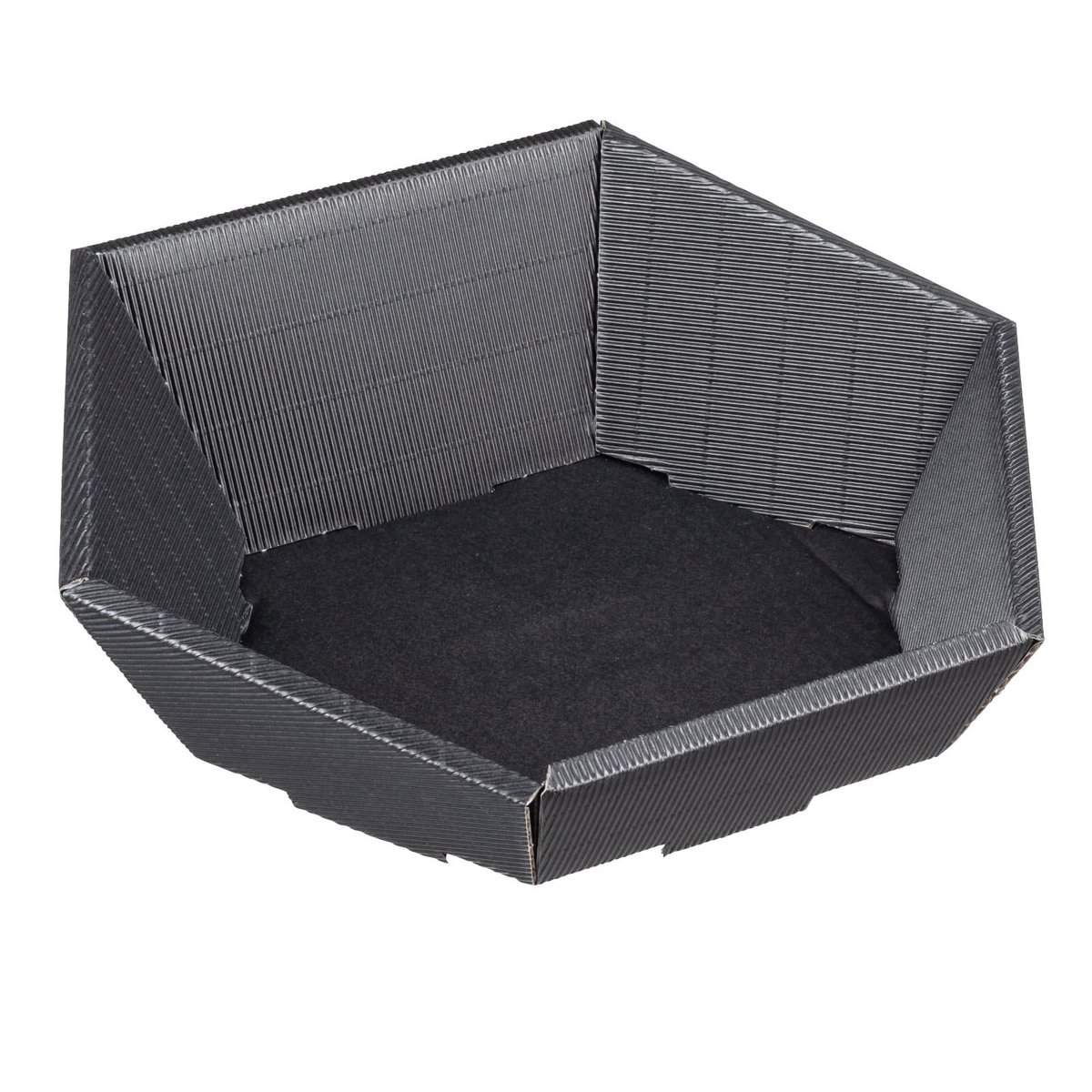Brieger Geschenkkorb sechseckig schwarz – Innenmass 290 × 60 × 270 mm – 1 Stk.