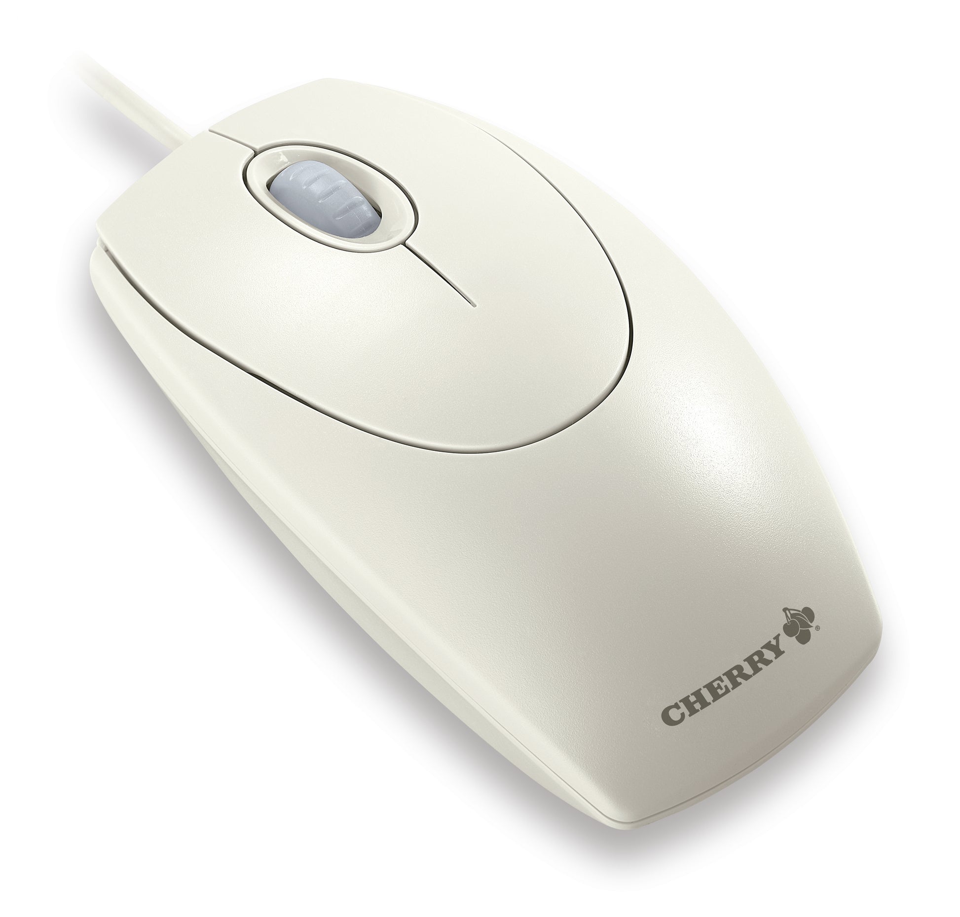 CHERRY M-5400 WheelMouse Optical Maus – kabelgebunden, USB-A + PS/2, 1'000 dpi, 3 Tasten, beidhändig, hellgrau