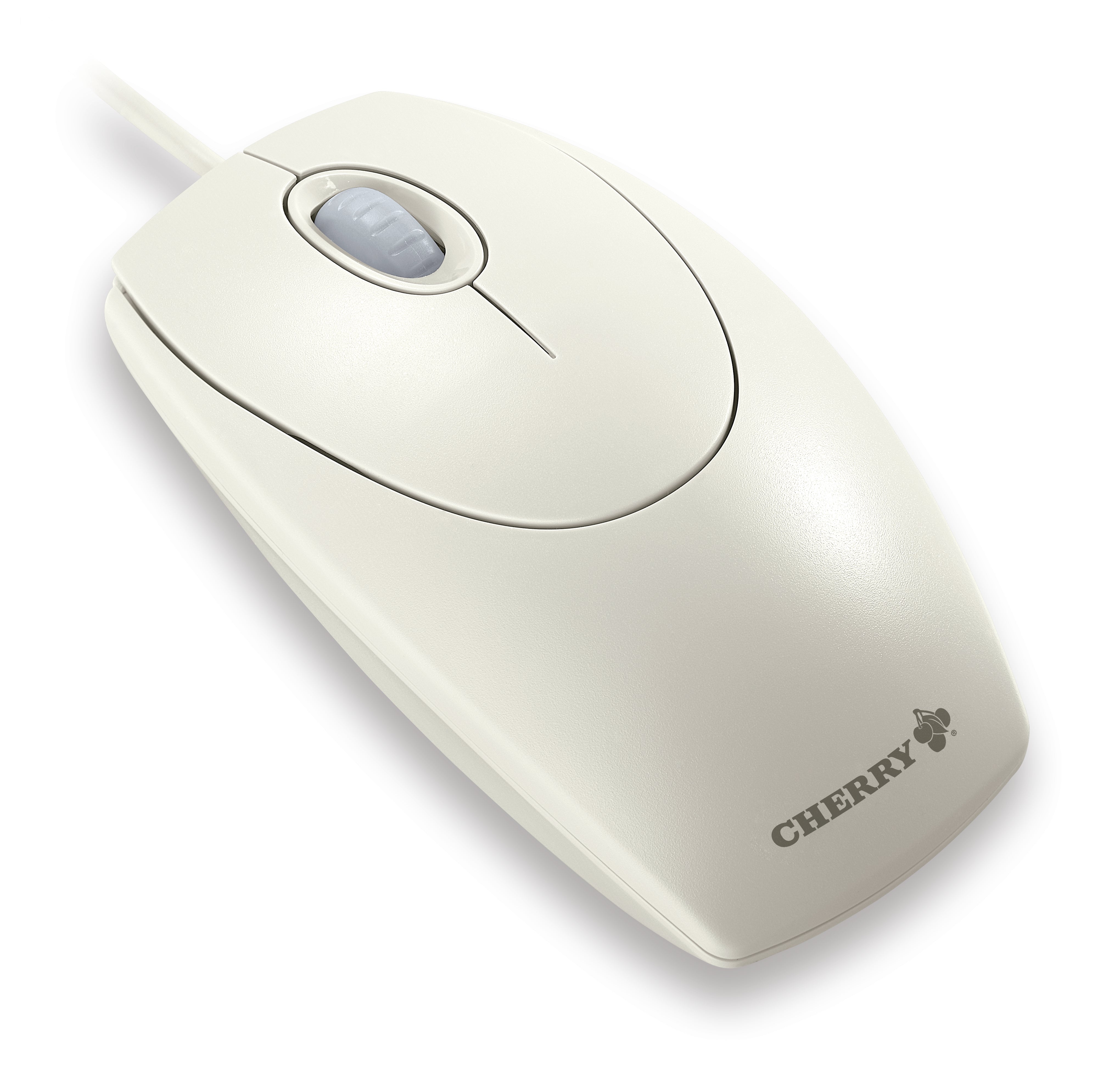 CHERRY M-5400 WheelMouse Optical Maus – kabelgebunden, USB-A + PS/2, 1'000 dpi, 3 Tasten, beidhändig, hellgrau