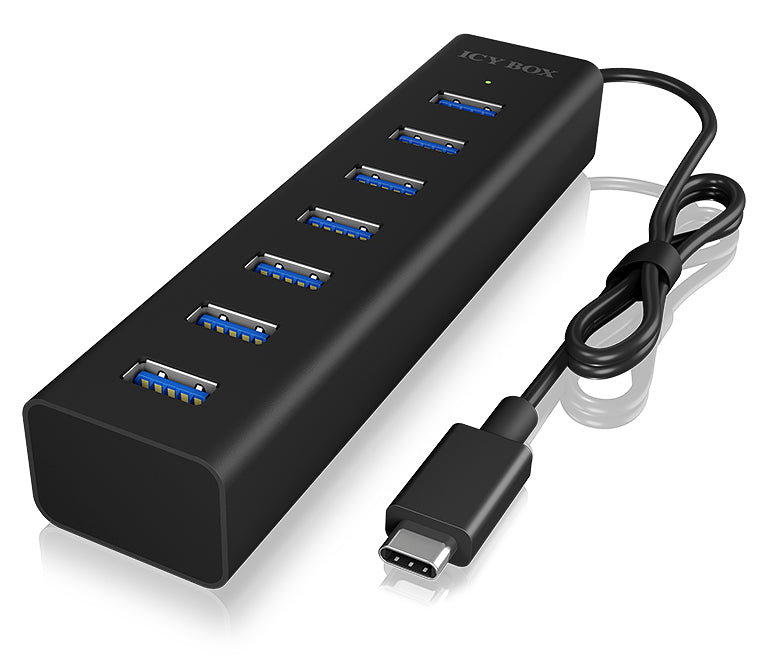 ICY BOX IB-HUB1700-C3 USB-Hub – USB-C, 7× USB-A, für Windows/Mac/Linux