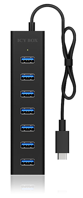 ICY BOX IB-HUB1700-C3 USB-Hub – USB-C, 7× USB-A, für Windows/Mac/Linux