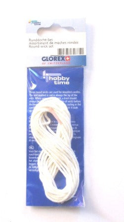 Glorex – Kerzendocht, rund, weiss, 1 m, 3 Stk.