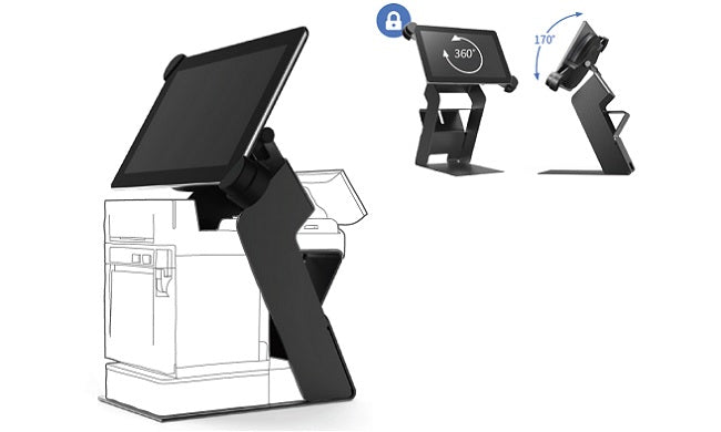 Bixolon RTS-Q300 – Tablet-Rahmen, 360°/0–170°, bis 25,6 cm, für SRP-Q300, Schwarz