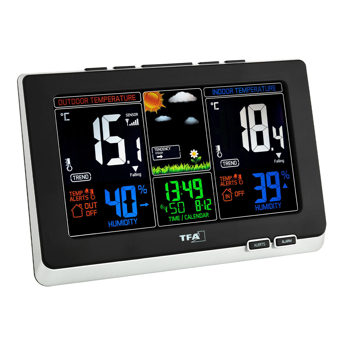 TFA-Dostmann TFA Dostmann SPRING – Wetterstation, Funk, Thermometer & Hygrometer, inkl. Aussensensor – schwarz