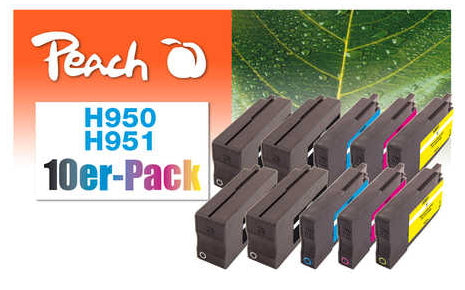 Peach Tintenpatronen-Multipack HP 950/951, 10er-Pack, kompatibel – für HP Officejet Pro 8100, 8600, 8610 und andere