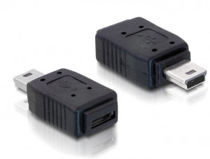 DeLOCK USB-Adapter Mini-USB-B auf Micro-USB-B – USB 2.0 (480 Mbit/s) – Schwarz