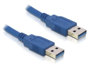 DeLOCK USB-A auf USB-A Kabel – USB 3.2 Gen 1 (5 Gbit/s) – 2 m – Goldstecker – Blau
