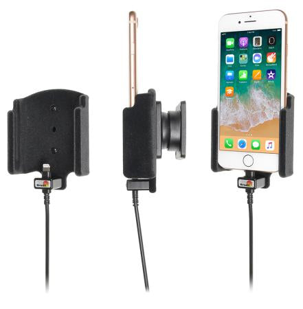 Brodit Auto-Halterung, 360° drehbar, neigbar 0–20°, mit Zigarettenanzünder – für iPhone 8 – Schwarz, ABS