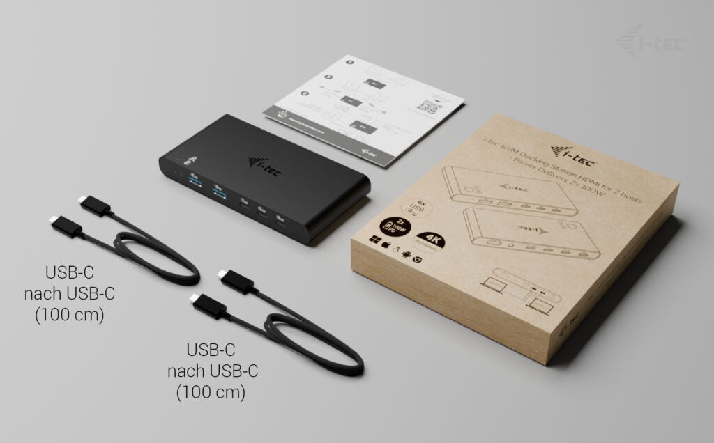 i-tec Dockingstation – USB-C, 1× HDMI, 2× USB-A, 7× USB-C, 100 W PD, 3,5 mm Audio, für Windows/Mac/ChromeOS