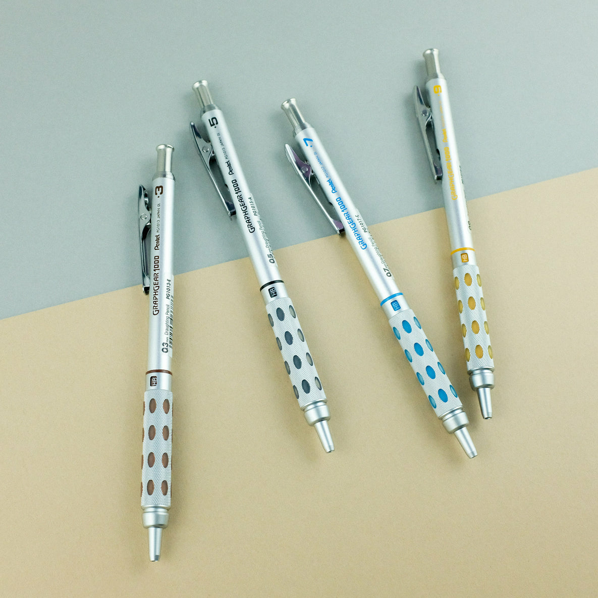 Pentel Graphgear 1000 Druckbleistift – 0,5 mm, Metall, Silber