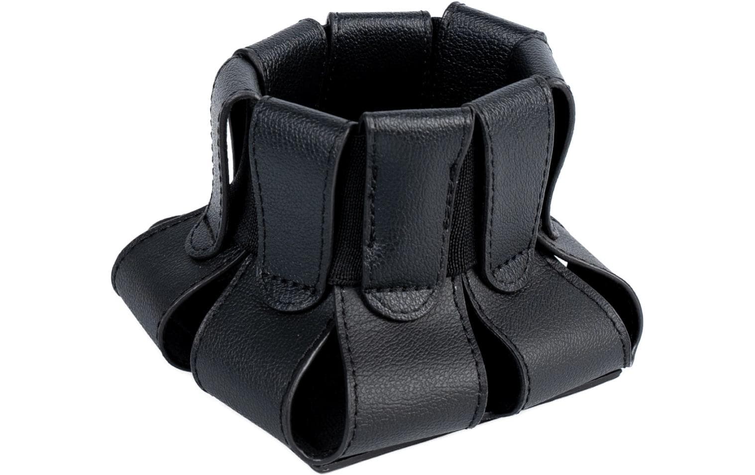 Silwy Flaschenhalter 9,0 × 9,0 × 8,5 cm, Kunstleder/Magnet, Schwarz