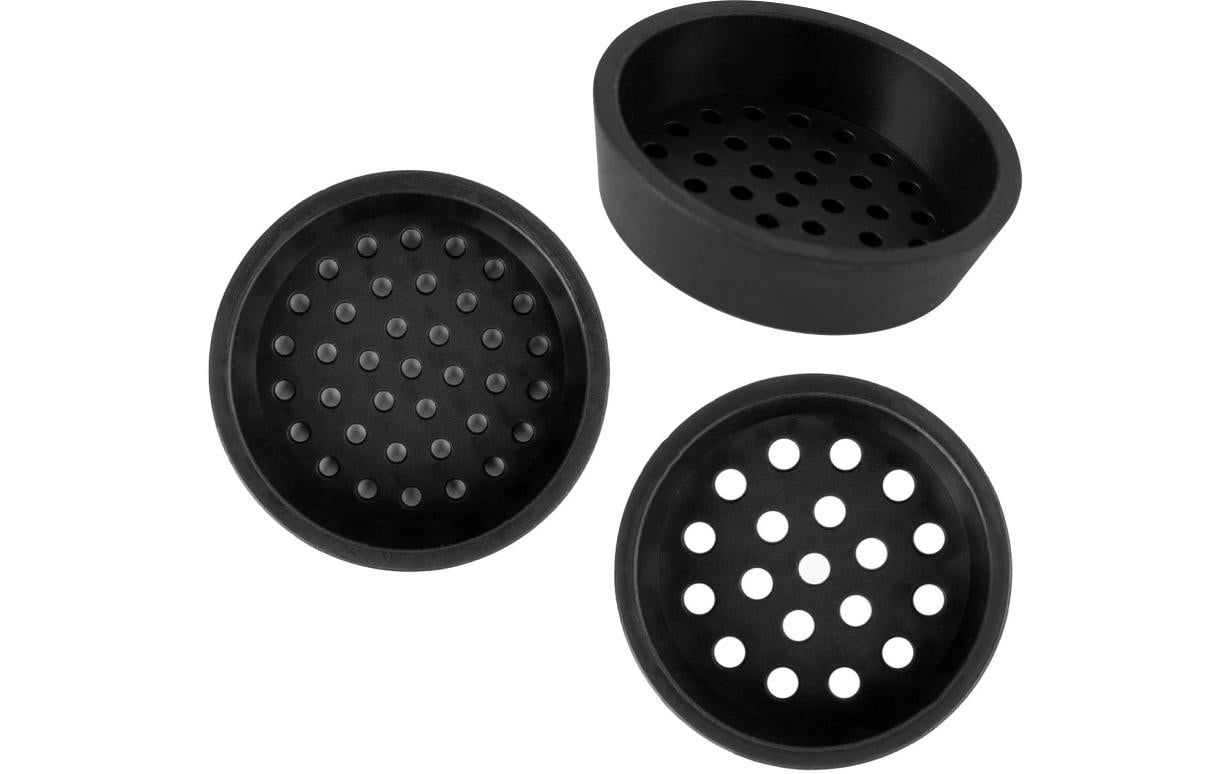 Silwy 3er-Set Streueinsätze, Ø 0,2 cm, Kunststoff, Schwarz, für Feinkost-Magnetgläser