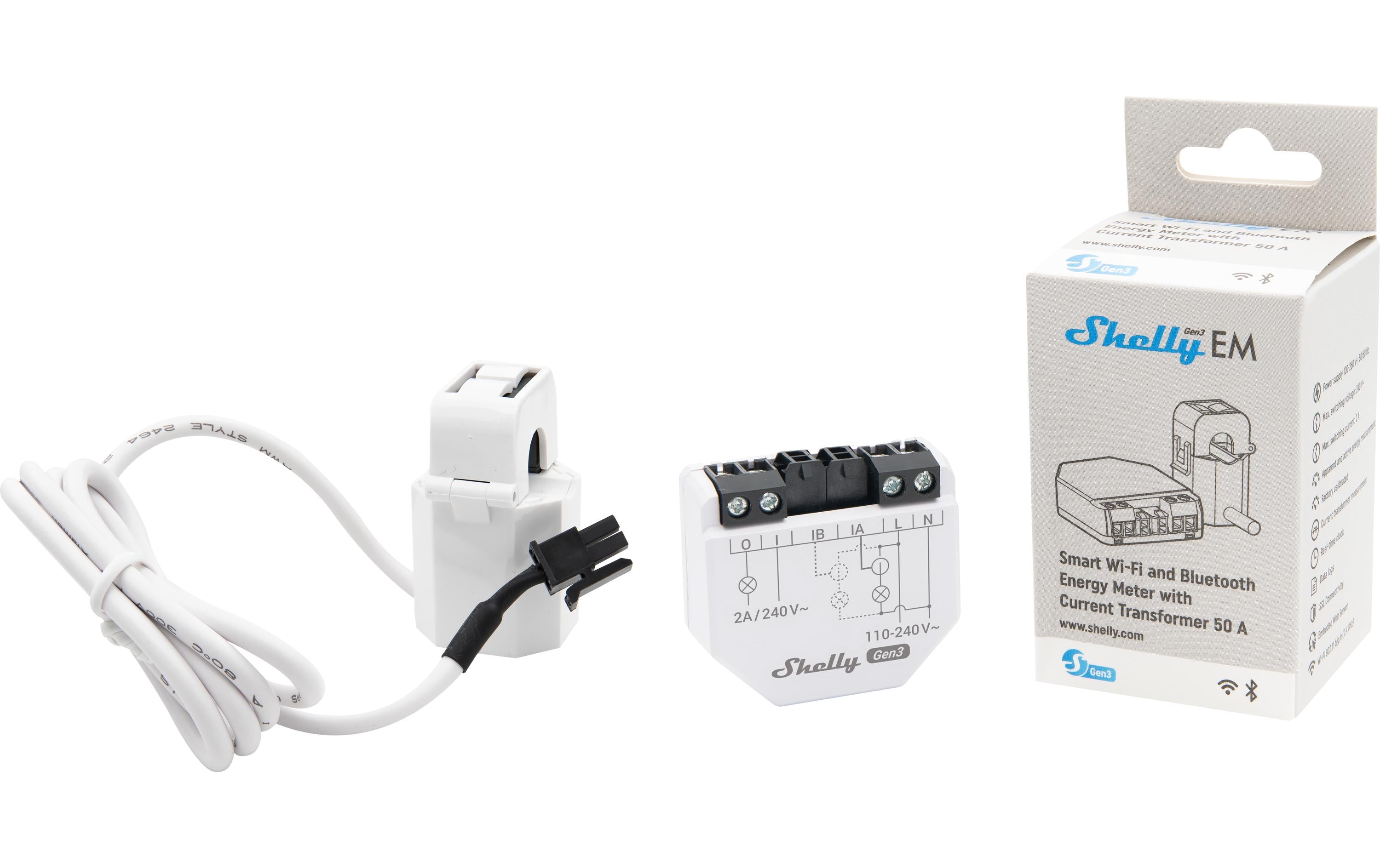 Shelly EM Gen3 – Energiezähler – 50 A, Bluetooth, Wand