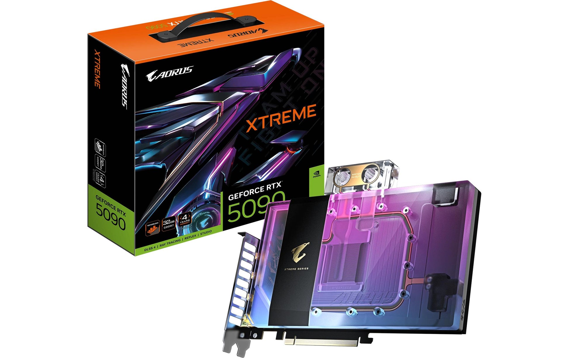 GIGABYTE GV-N5090AORUSX WB-32GD – Grafikkarte – RTX 5090, 32 GB GDDR7, PCIe 5.0, 3×DP 2.1a, 1×HDMI 2.1b