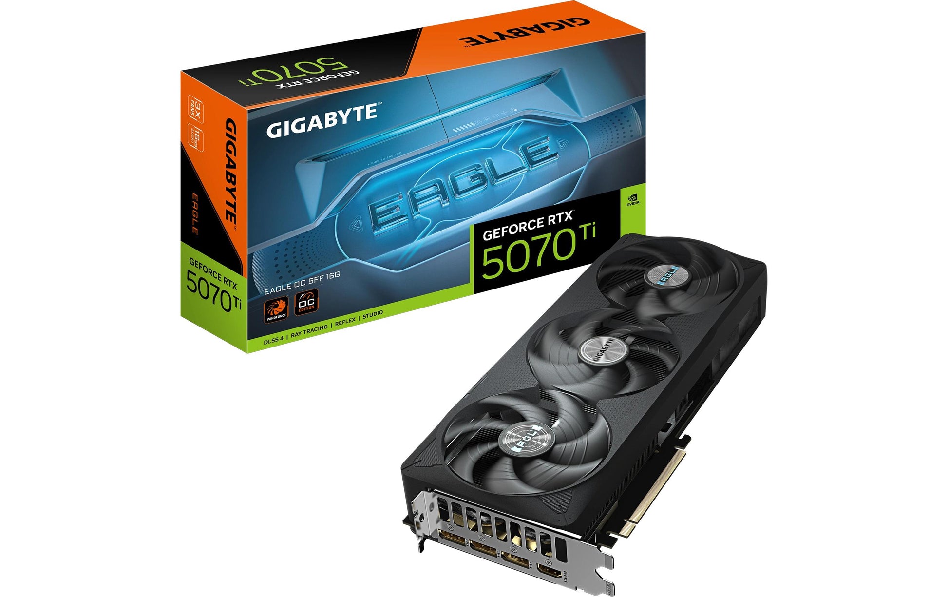 GIGABYTE GeForce RTX 5070 Ti EAGLE OC SFF 16G – PCIe Grafikkarte – 3×DP 2.1a, 1×HDMI 2.1b, PCIe 5.0, 300 W