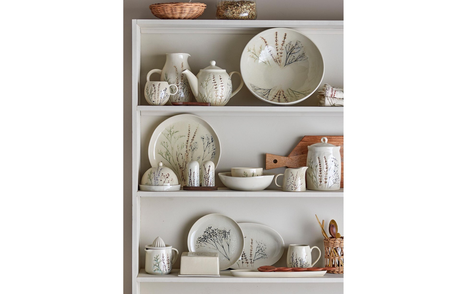 Bloomingville Geschirrset Bea – 12-teiliges Set, Ø 22 cm, Ø 11,5 cm, Ø 10 cm H 10,5 cm, Steingut, Beige