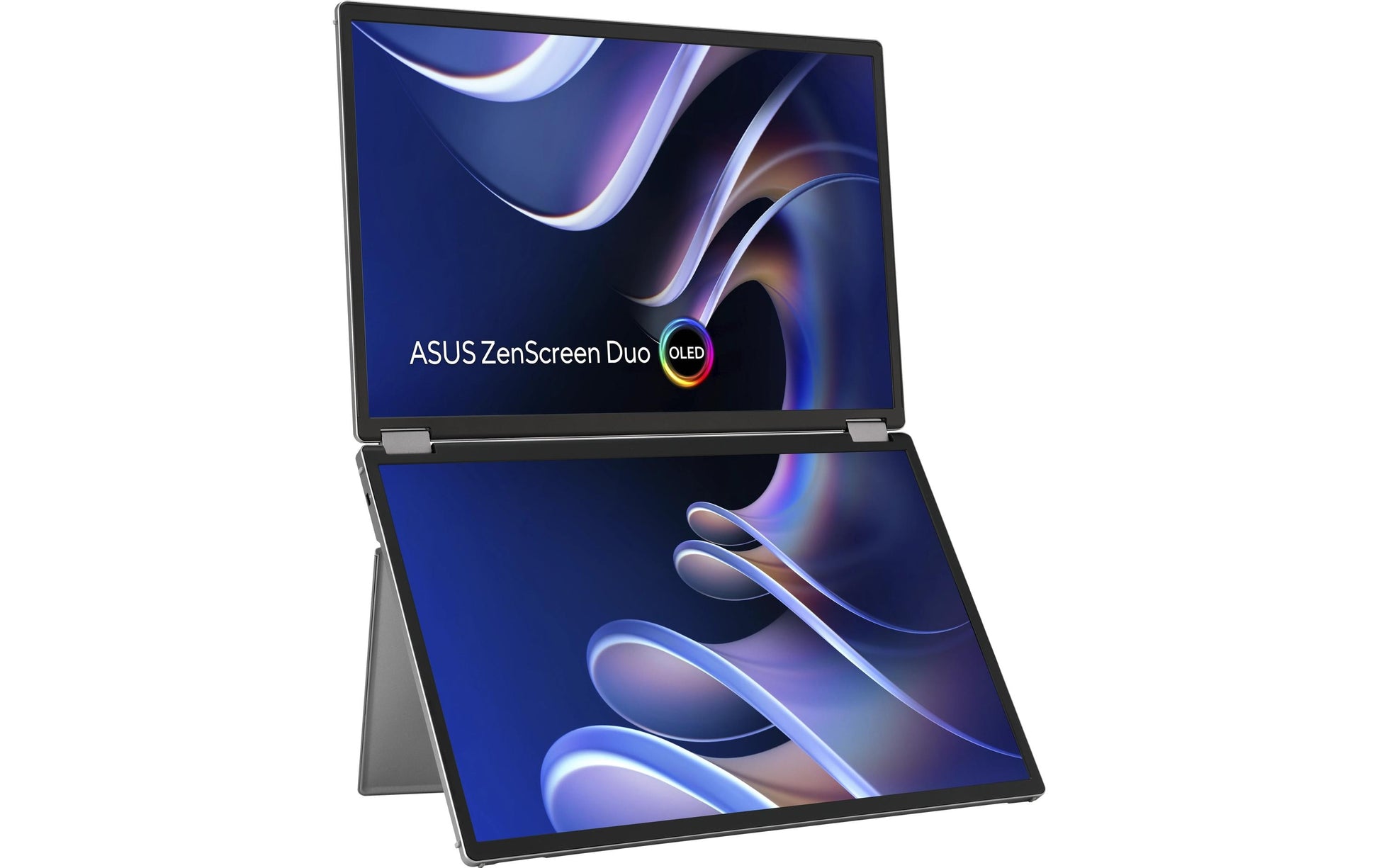 ASUS ZenScreen Duo MQ149CD – Portabler Monitor, 14", USB-C, mini-HDMI, Kensington-Schloss, Silber