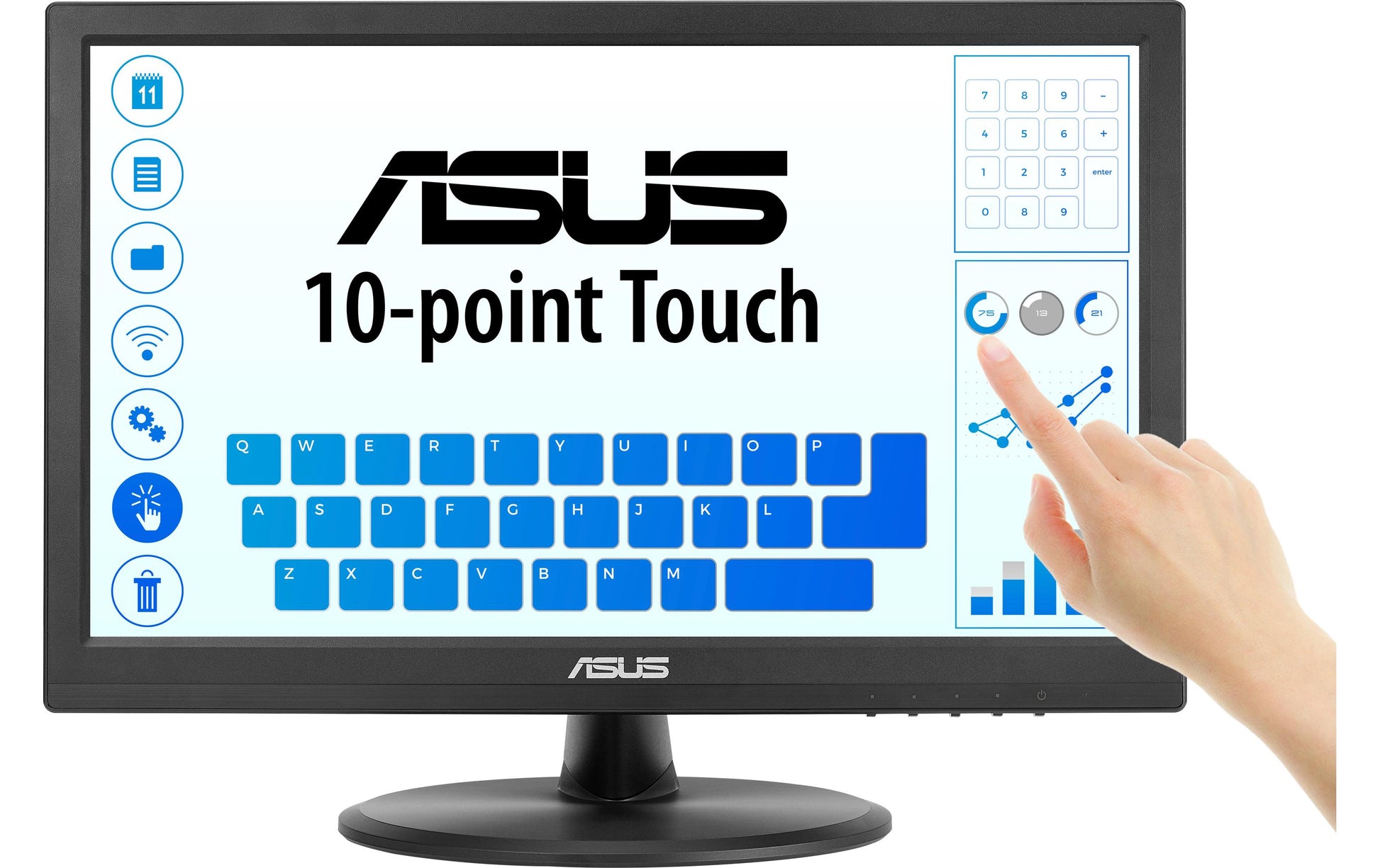 ASUS VT169HE – Monitor, 15,6", 1920 × 1080 (Full HD), LED, Touch, Schwarz
