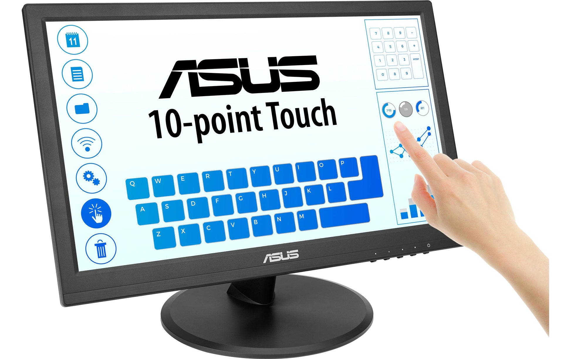 ASUS VT169HE – Monitor, 15,6", 1920 × 1080 (Full HD), LED, Touch, Schwarz