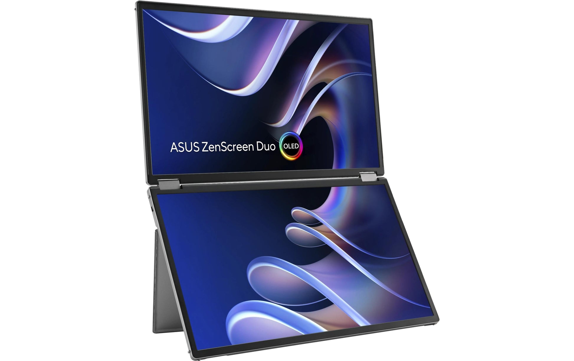 ASUS ZenScreen Duo MQ149CD – Portabler Monitor, 14", USB-C, mini-HDMI, Kensington-Schloss, Silber