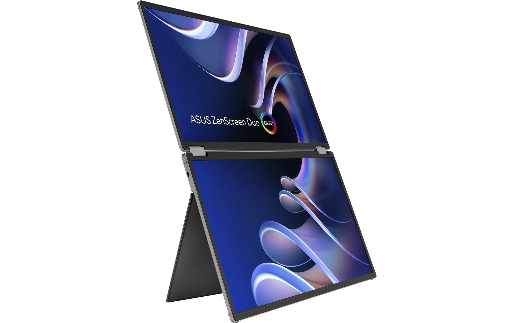 ASUS ZenScreen Duo MQ149CD – Portabler Monitor, 14", USB-C, mini-HDMI, Kensington-Schloss, Silber