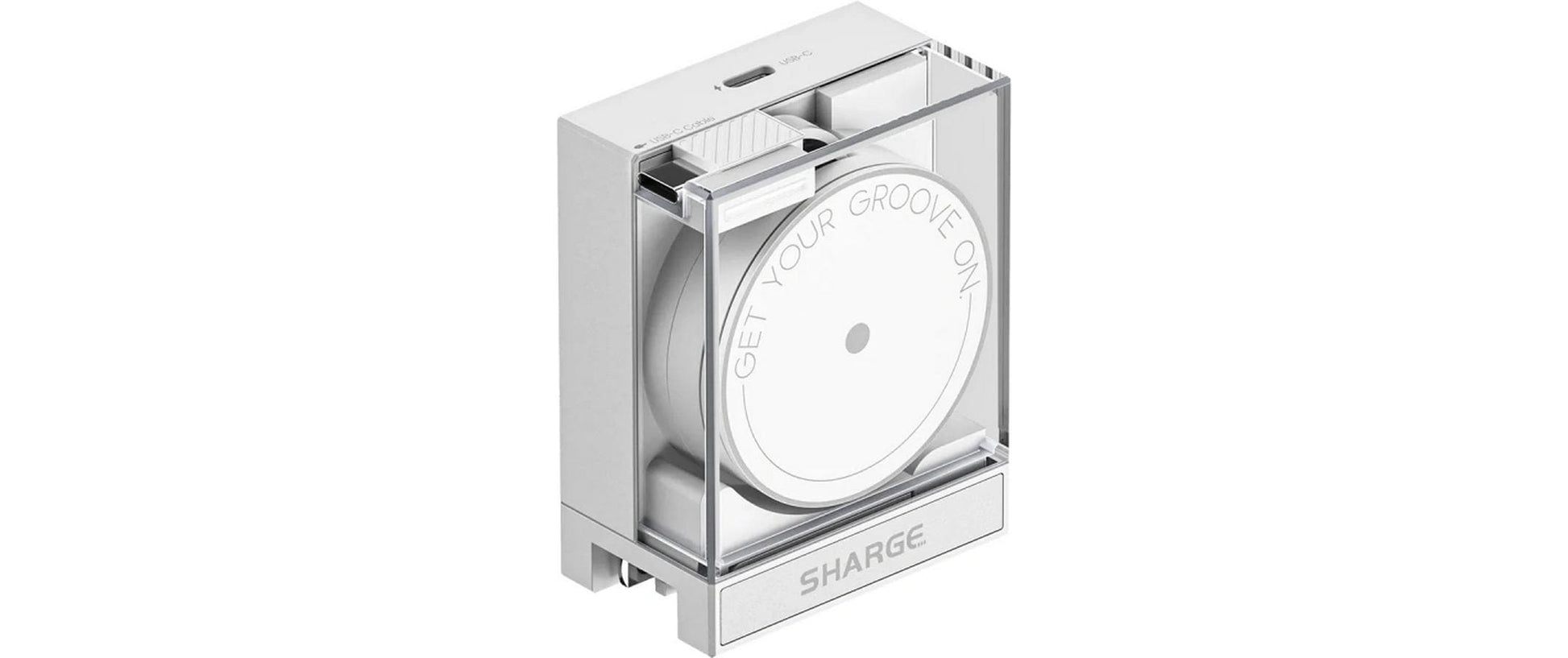 Sharge RETRACTABLE 65 USB-Ladegerät 65 W – USB-C×1, USB-A×1 – PD 2.0 – Weiss