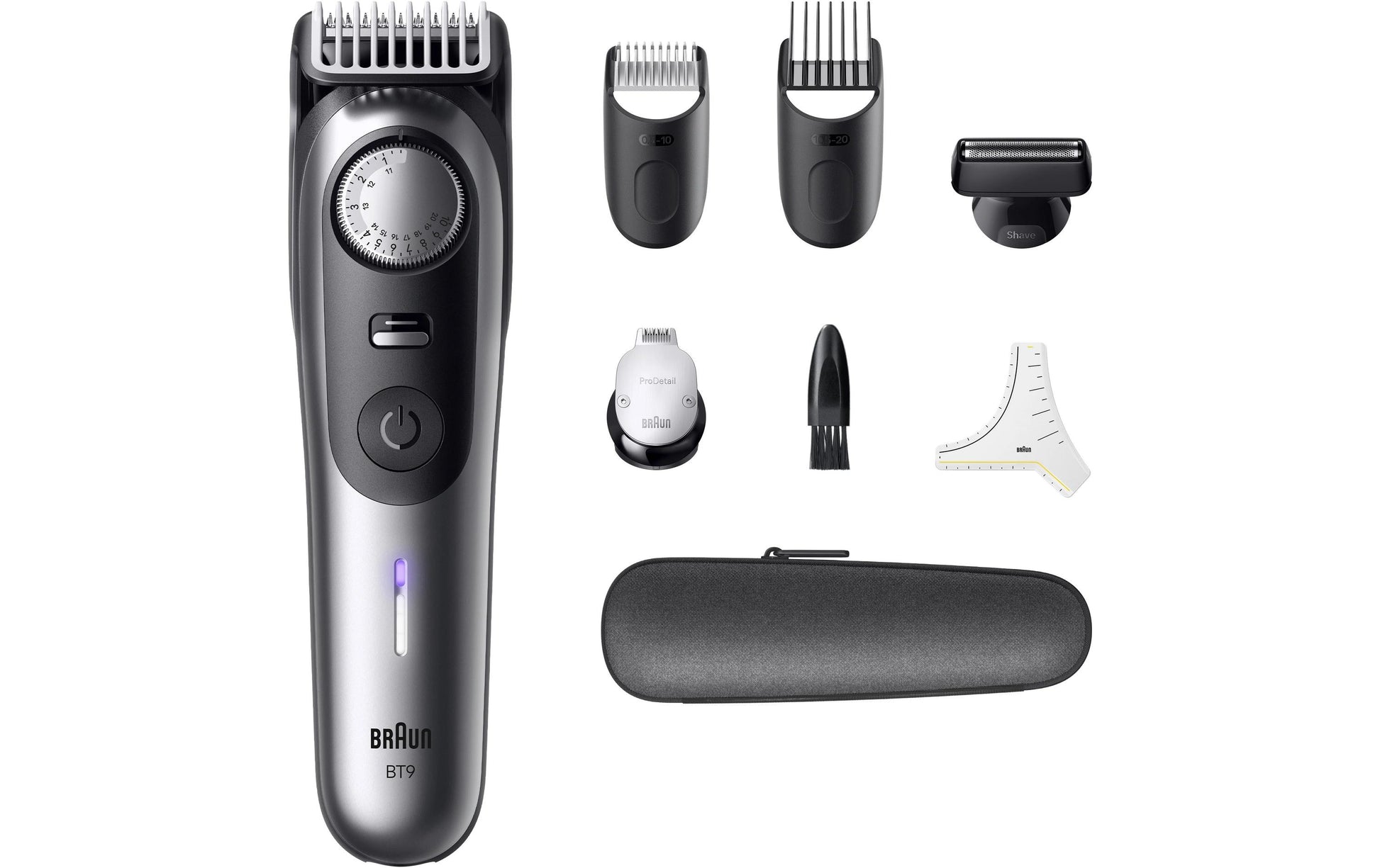 Braun Bartschneider Serie 9 BT9520 – Akku, 180 min Laufzeit – 0,5–20 mm – Schwarz/Grau