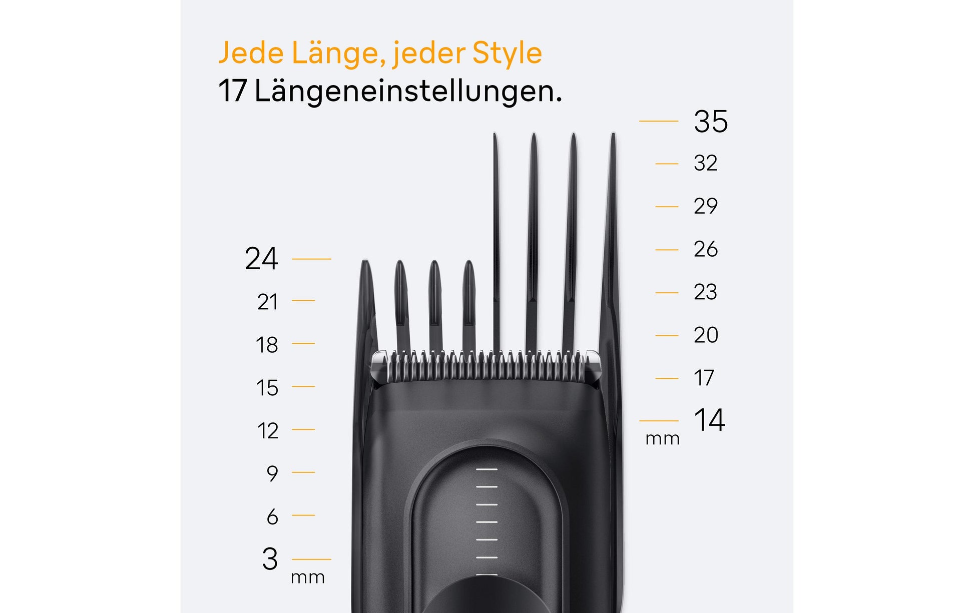 Braun Haarschneider Serie 5 HC5530 – 3–24 mm, 17 Längeneinstellungen, 50 min Akku, schwarz