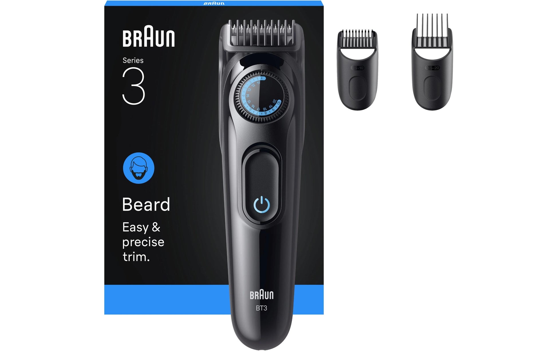 Braun Bartschneider Serie 3 BT3520 – 0,5–20 mm, 40 Längeneinstellungen, 50 min – Schwarz