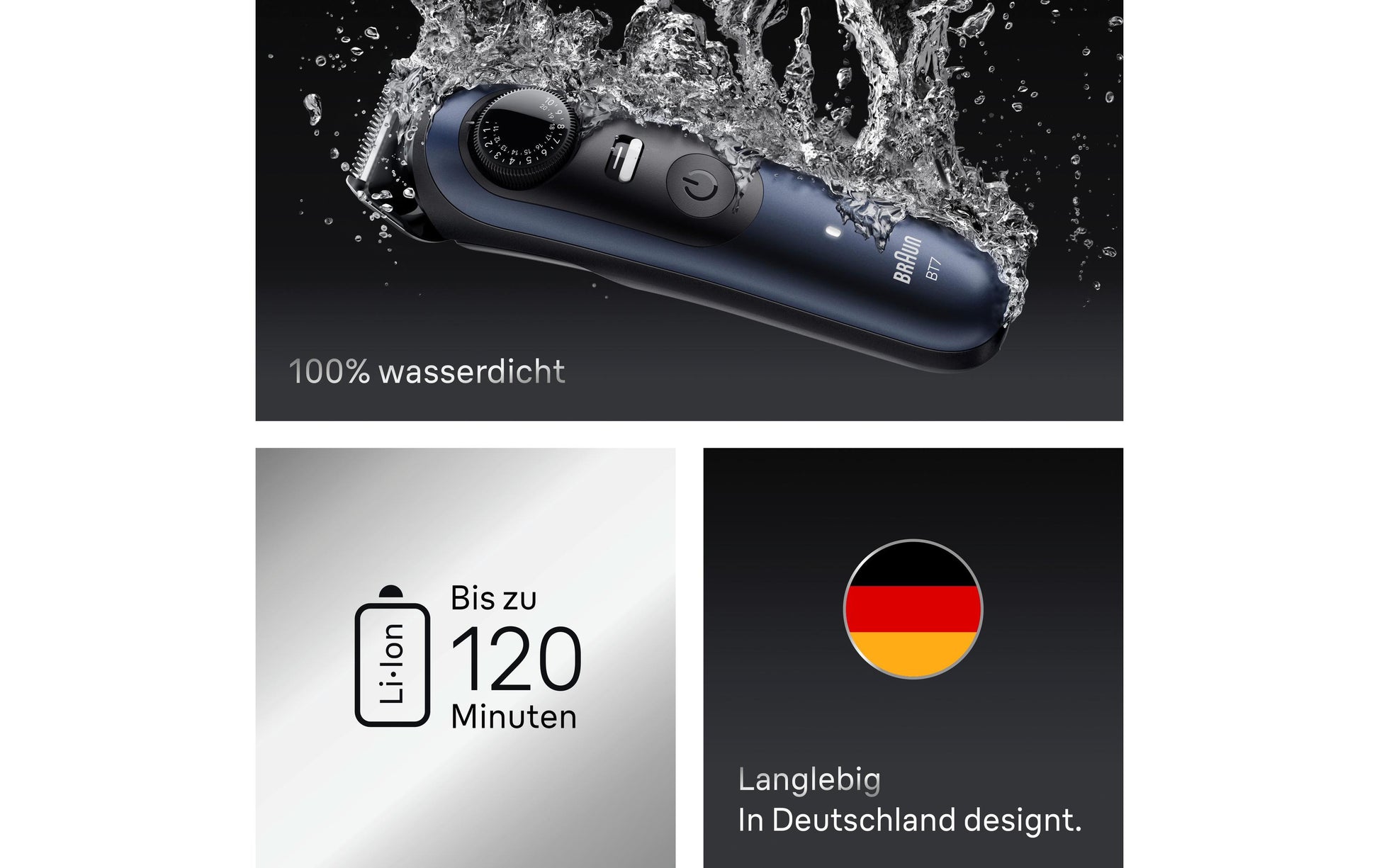 Braun Bartschneider Serie 7 BT7520 – Präzisionstrimmer, nass & trocken – 0,5–20 mm, Akku 120 min