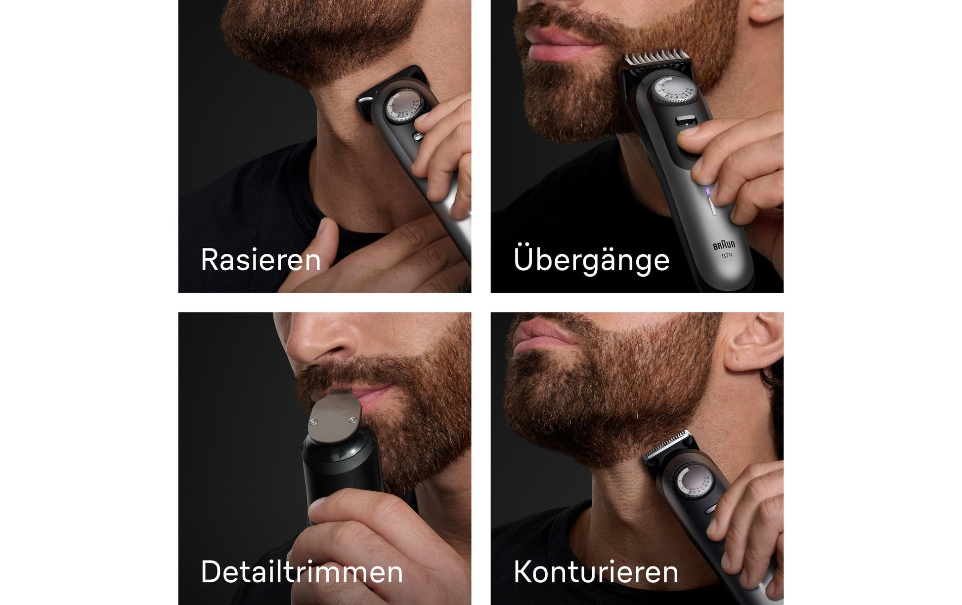 Braun Bartschneider Serie 9 BT9520 – Akku, 180 min Laufzeit – 0,5–20 mm – Schwarz/Grau
