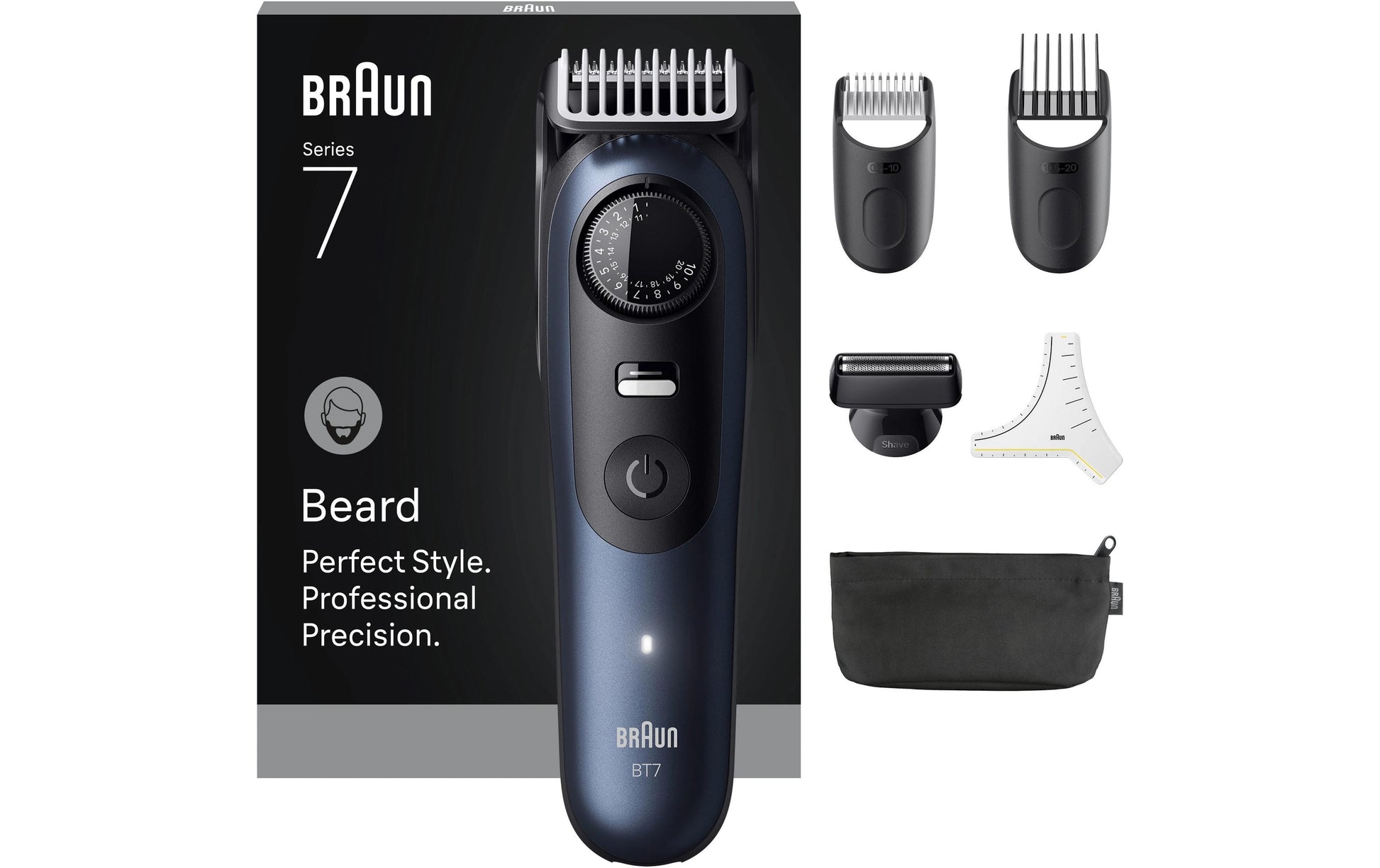 Braun Bartschneider Serie 7 BT7520 – Präzisionstrimmer, nass & trocken – 0,5–20 mm, Akku 120 min