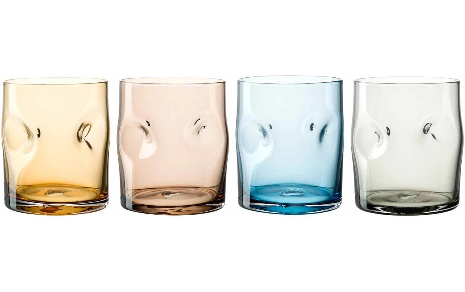 LEONARDO Trinkglas – 0,30 l, Kalk-Natron-Glas, Mehrfarbig, 4 Stück