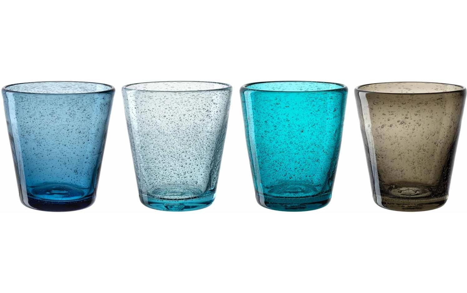 LEONARDO Trinkglas – 0,33 l, Kalk-Natron-Glas, Mehrfarbig, Spülmaschinengeeignet, 4 Stück