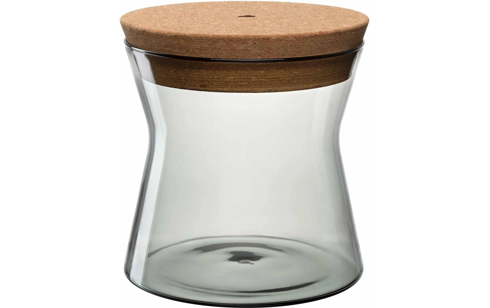LEONARDO FORMA X – Vorratsdose 1,9 l, Ø 16 × 7 cm, Glas/Kork, Grau