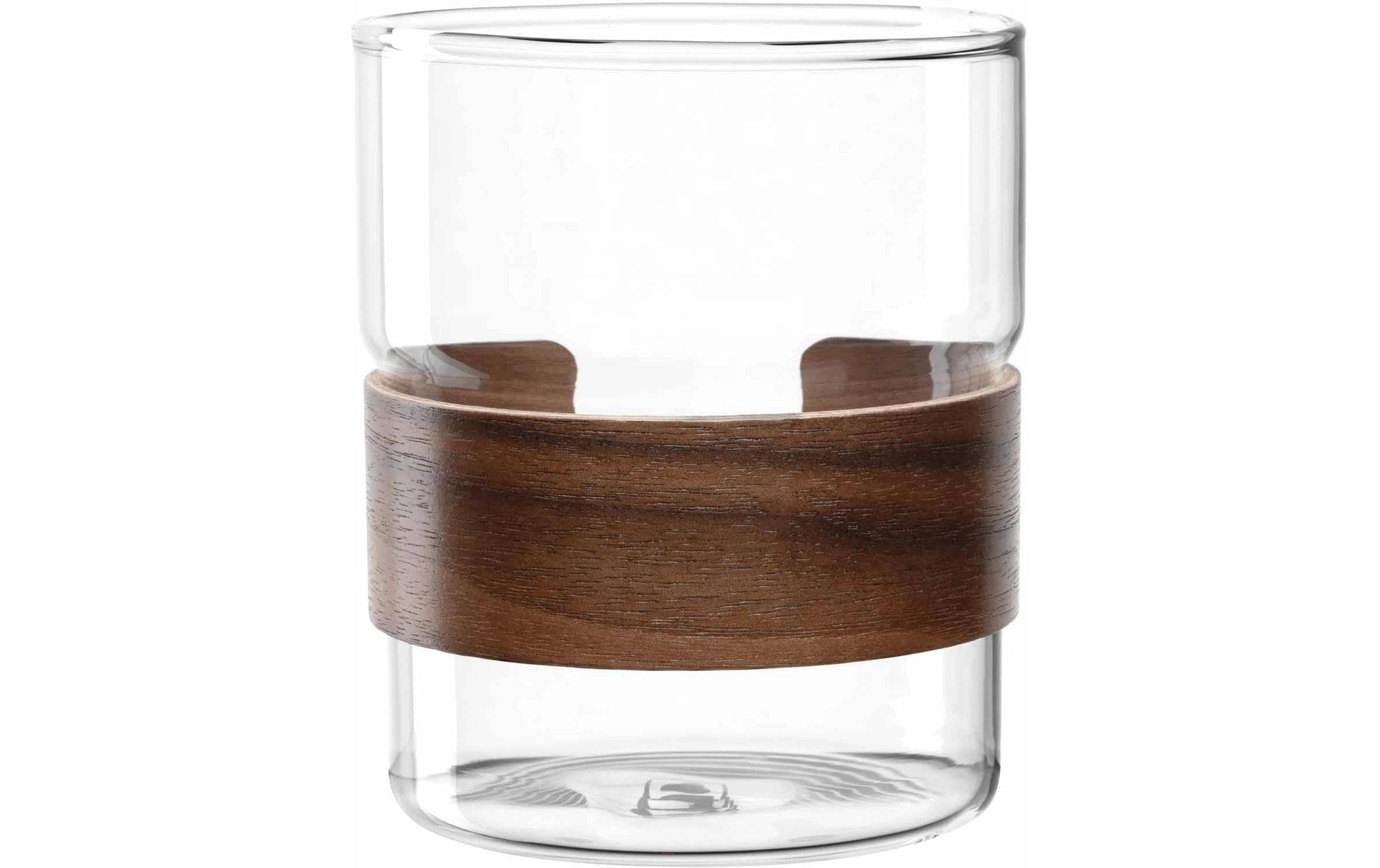 LEONARDO NOVO LEGNO Cappuccino Becher – 0,43 l, Borosilikatglas, Braun, Transparent, 2 Stück