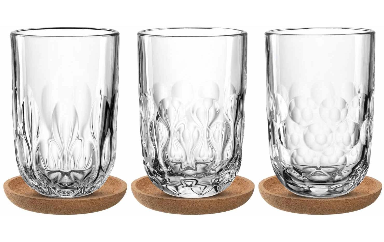 LEONARDO Cappuccino-Becher – 0,38 l, Kalk-Natron-Glas, Transparent, 6-teilig