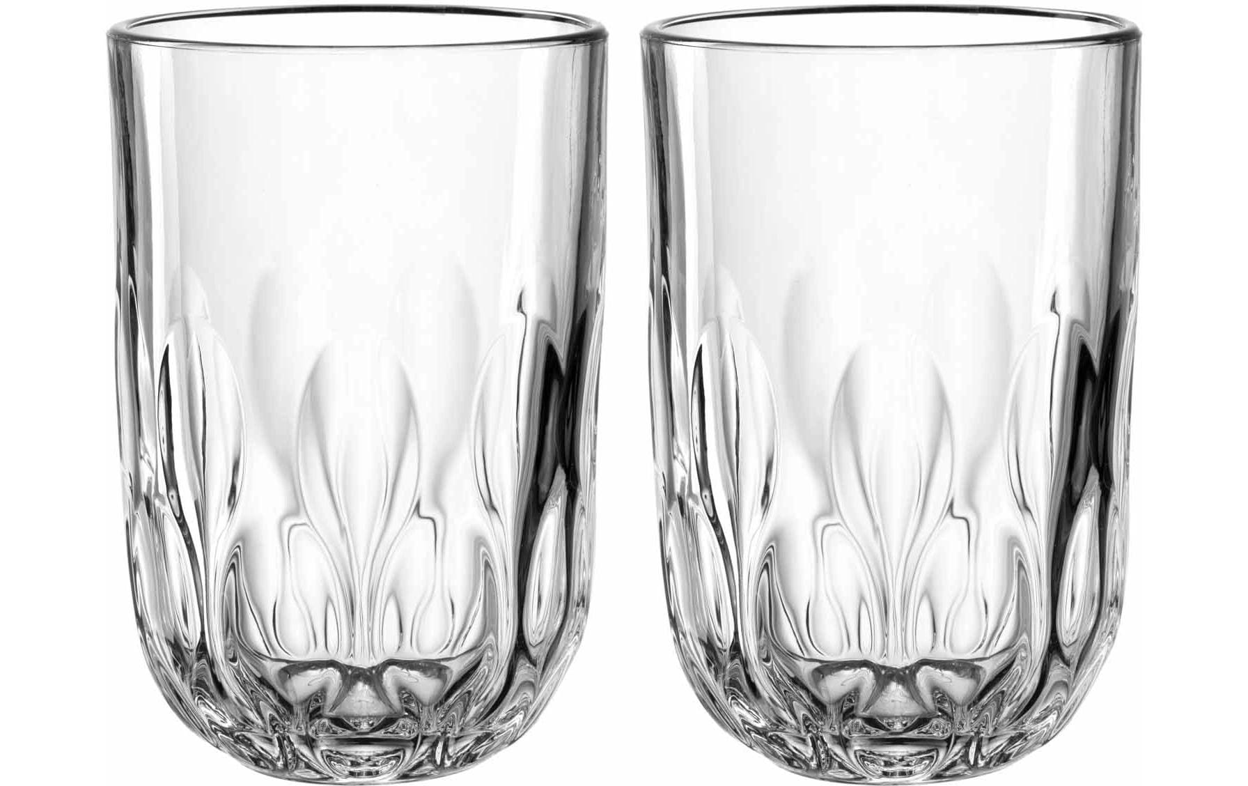 LEONARDO Cappuccinotasse – 2er Set, 380 ml, Ø 8,0 cm, H 12,0 cm, Glas, Transparent