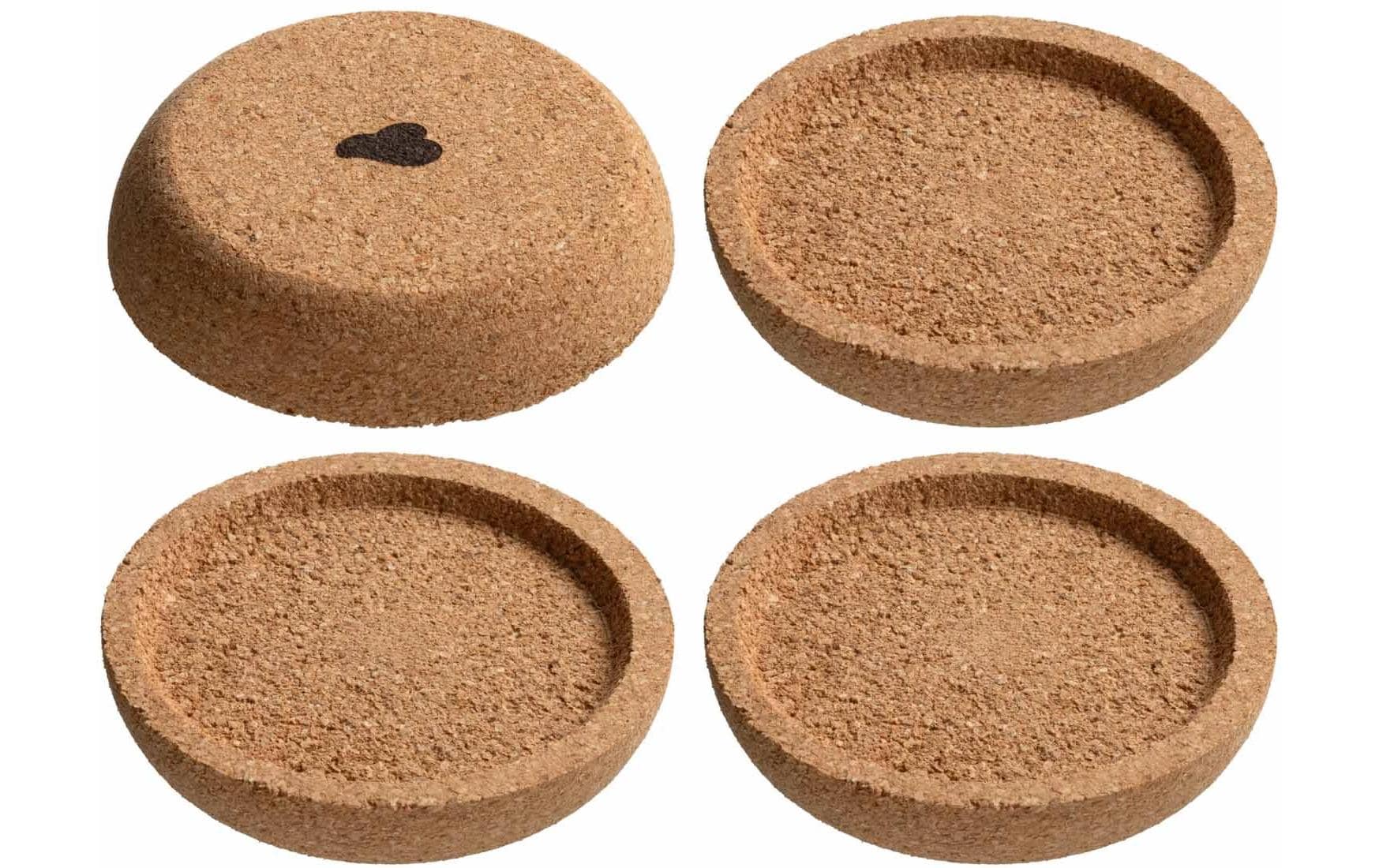 LEONARDO Korkuntersetzer – 4er Set, Ø 6,0 cm, H 3,0 cm, Kork, Braun, für Gläser