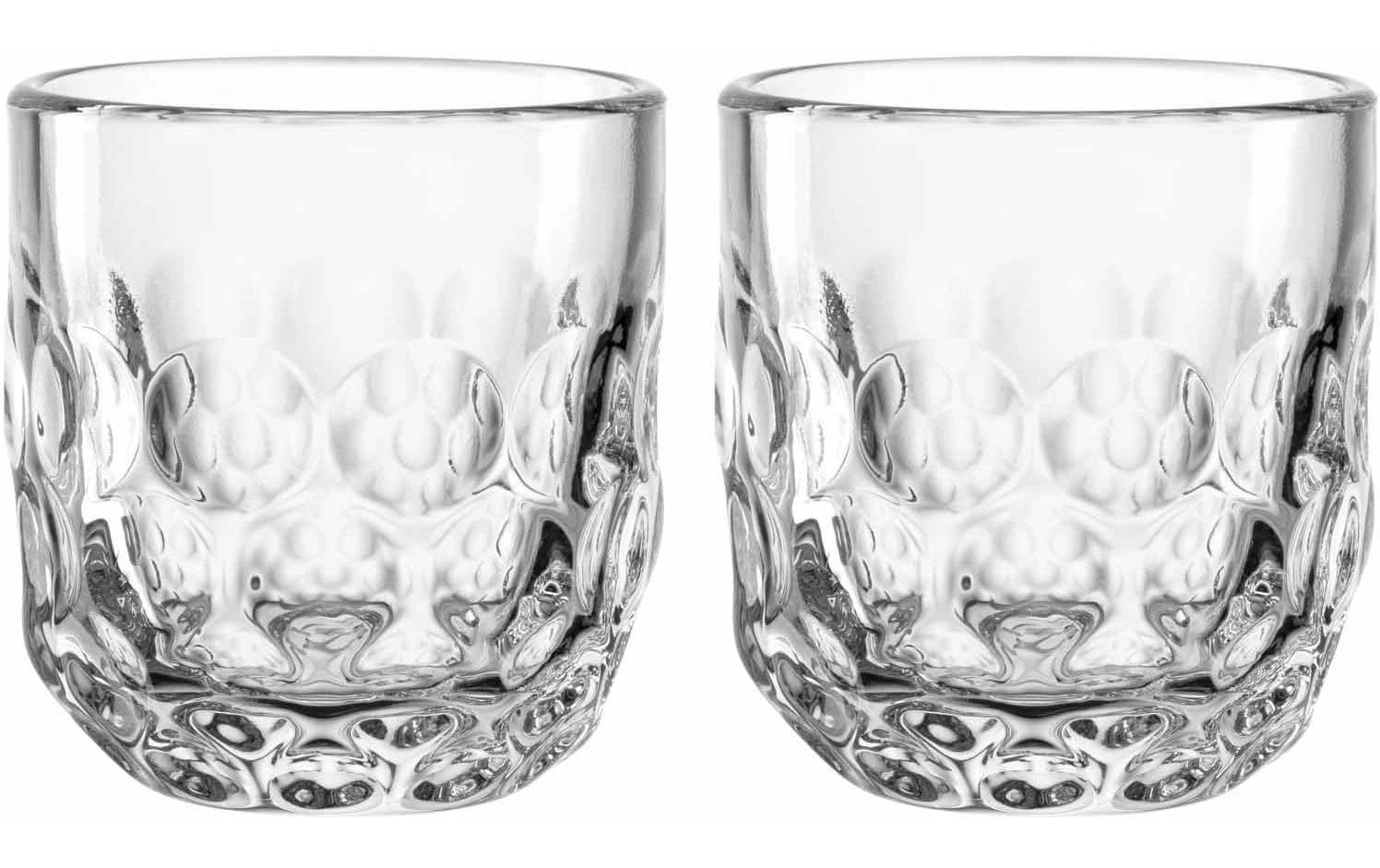LEONARDO Espressotasse GOCCE – 2er Set, 60 ml, Ø 5,0 cm, H 6,0 cm, Kalk-Natron-Glas, Transparent