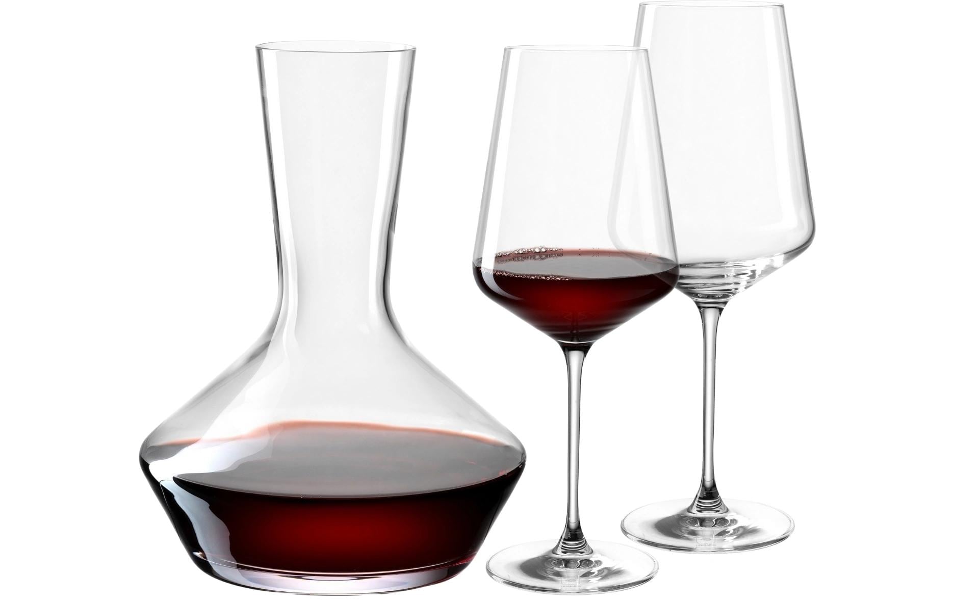 Leonardo Puccini Dekanter – 0,75 l, Kristallglas, Transparent, spülmaschinenbeständig, 3-teilig