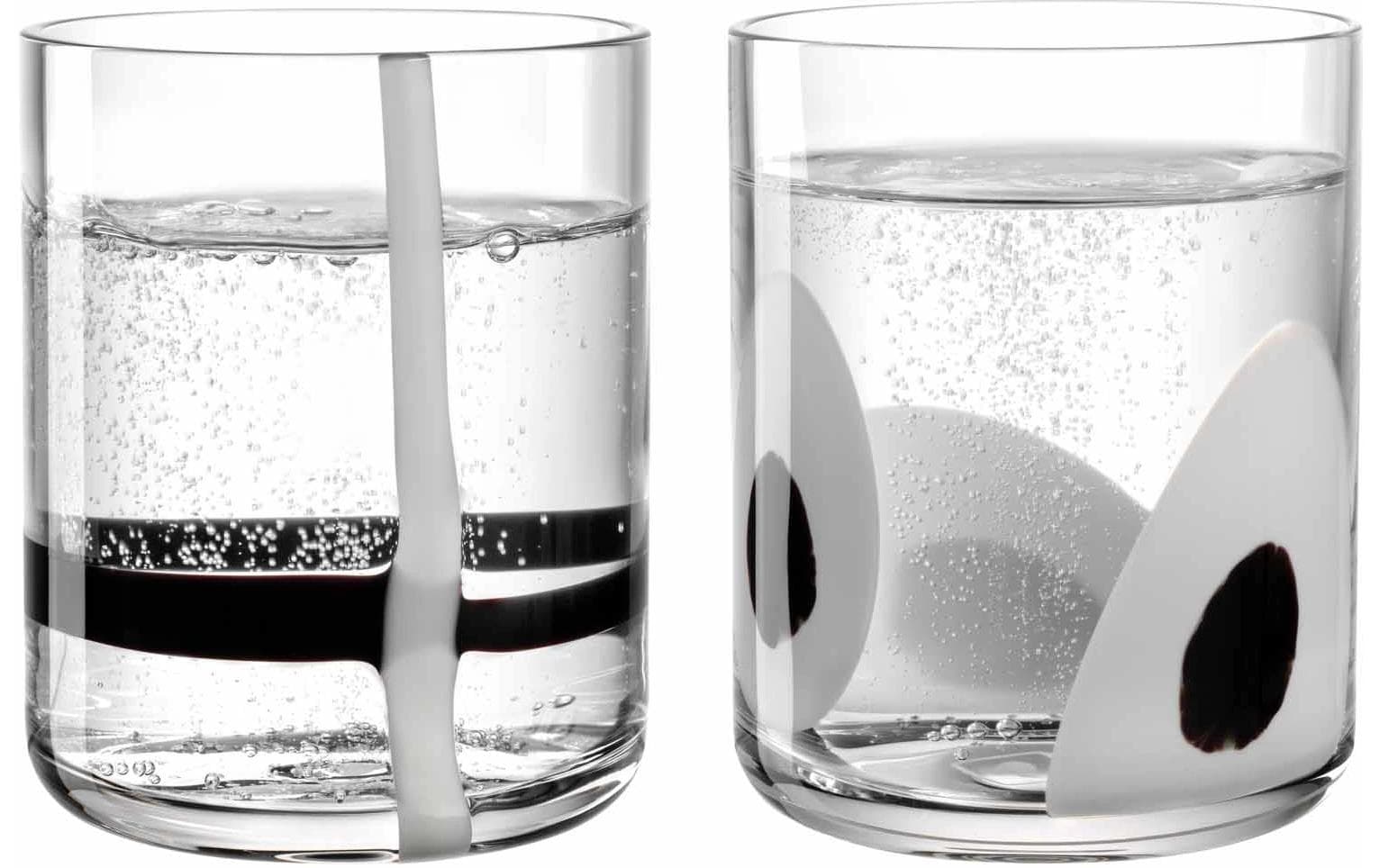 LEONARDO Trinkglas – 0,30 l, Glas, Schwarz, Transparent, spülmaschinenbeständig, 2 Stück