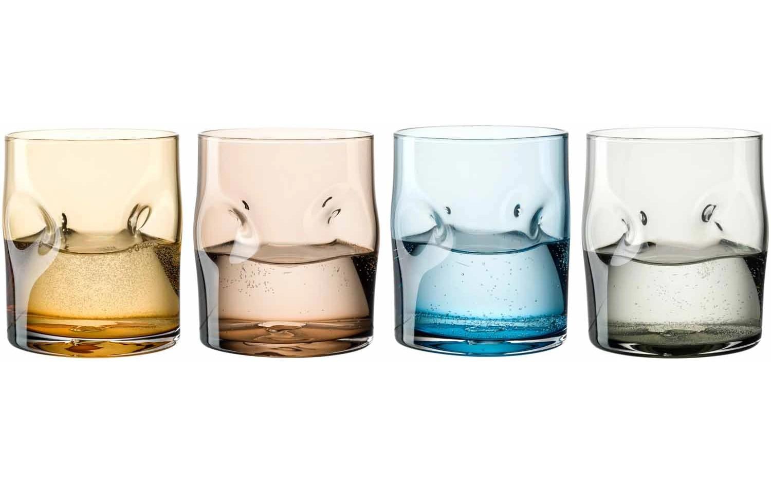 LEONARDO Trinkglas – 0,30 l, Kalk-Natron-Glas, Mehrfarbig, 4 Stück