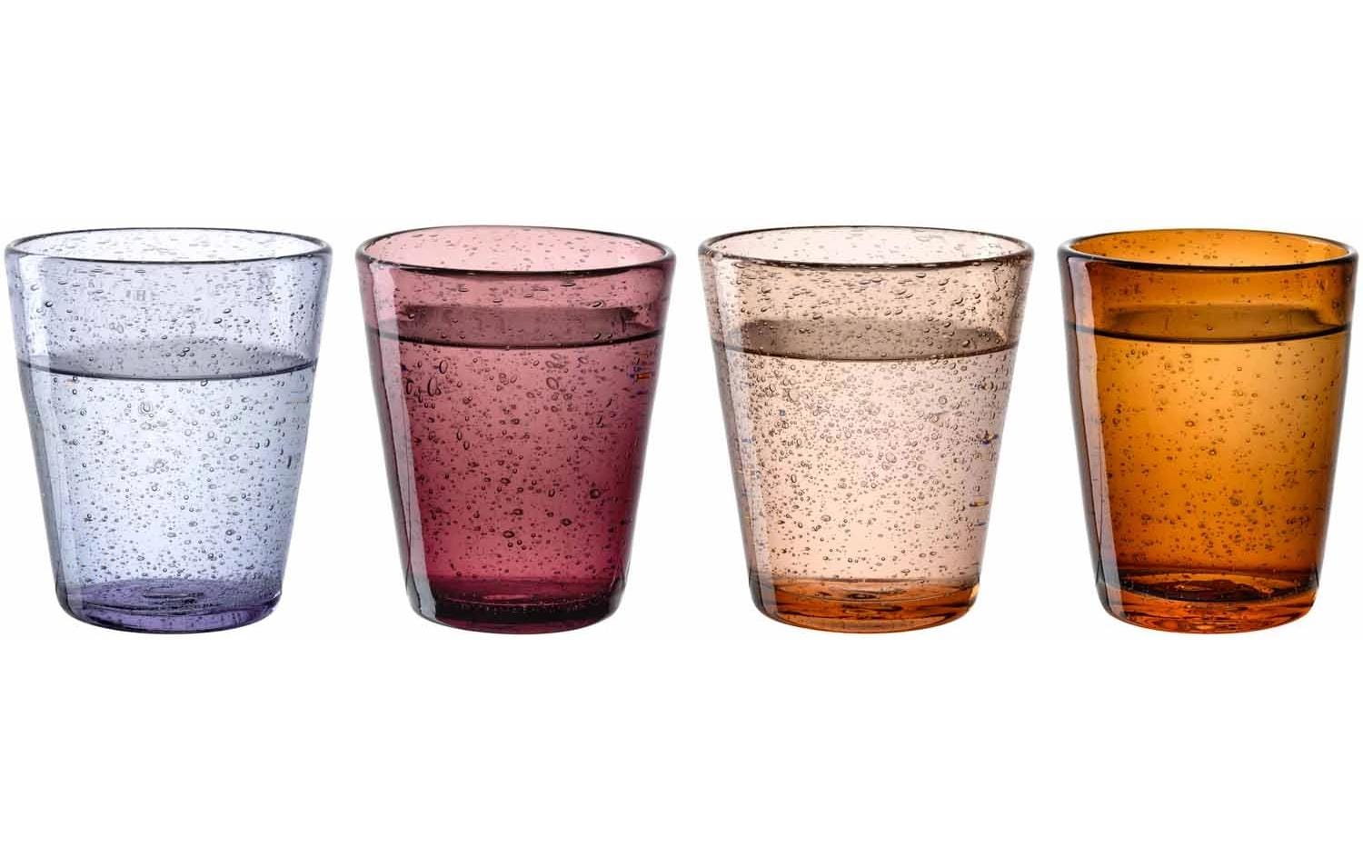 LEONARDO Trinkglas BURANO – 4er Set, 330 ml, Ø 9 cm, H 11 cm, Kalk-Natron-Glas, Mehrfarbig