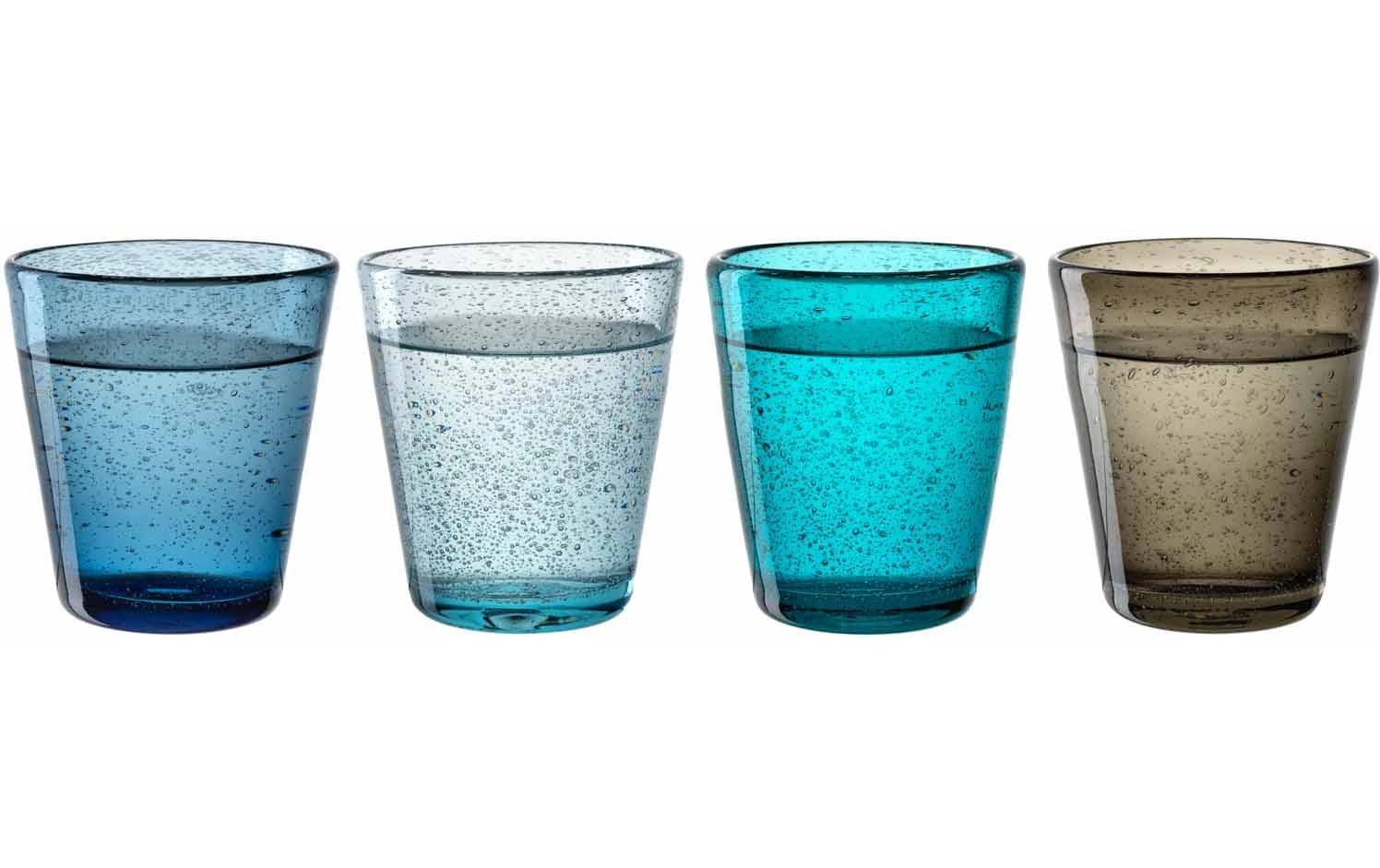 LEONARDO Trinkglas – 0,33 l, Kalk-Natron-Glas, Mehrfarbig, Spülmaschinengeeignet, 4 Stück