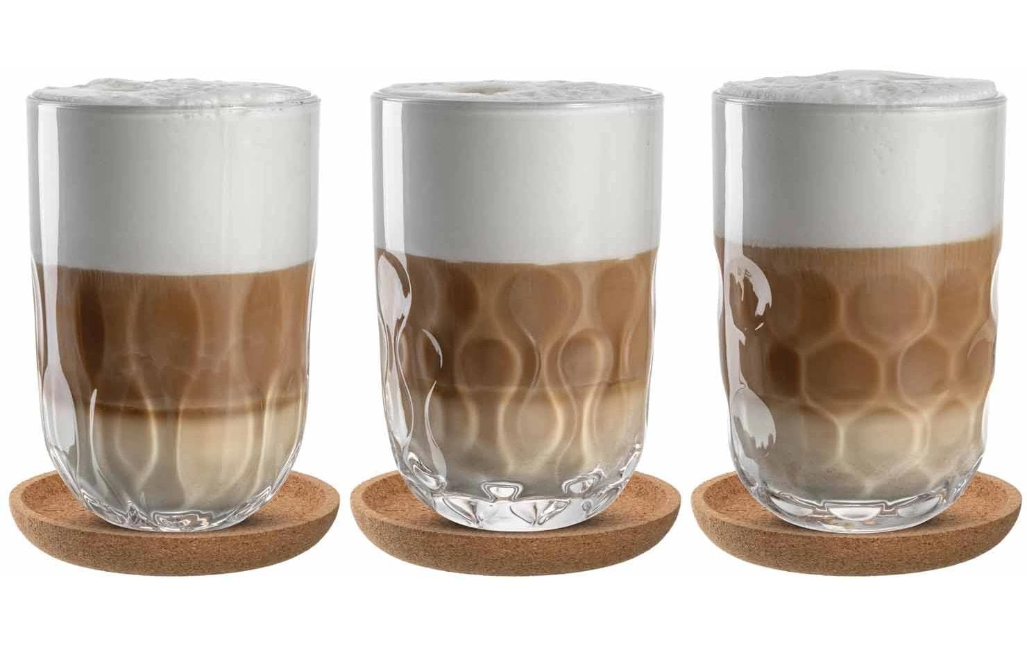 LEONARDO Cappuccino-Becher – 0,38 l, Kalk-Natron-Glas, Transparent, 6-teilig