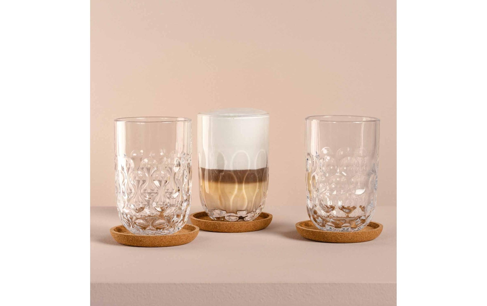 LEONARDO Cappuccino-Becher – 0,38 l, Kalk-Natron-Glas, Transparent, 6-teilig